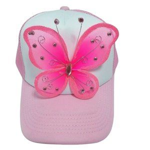 Glitter Butterfly Hat Realistic Butterfly Baseball Hat FREE SHIPPING (Pink)